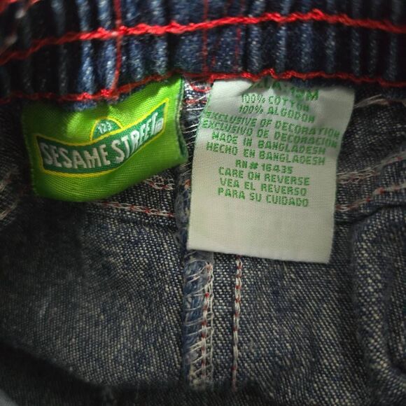 Sesame Street Vintage Y2K Gingham Plaid Jeans 12M - Picture 3 of 3